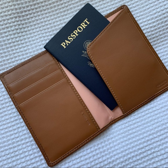 Coach Accessories Coach Passport Holder In Signature Coated Canvas
